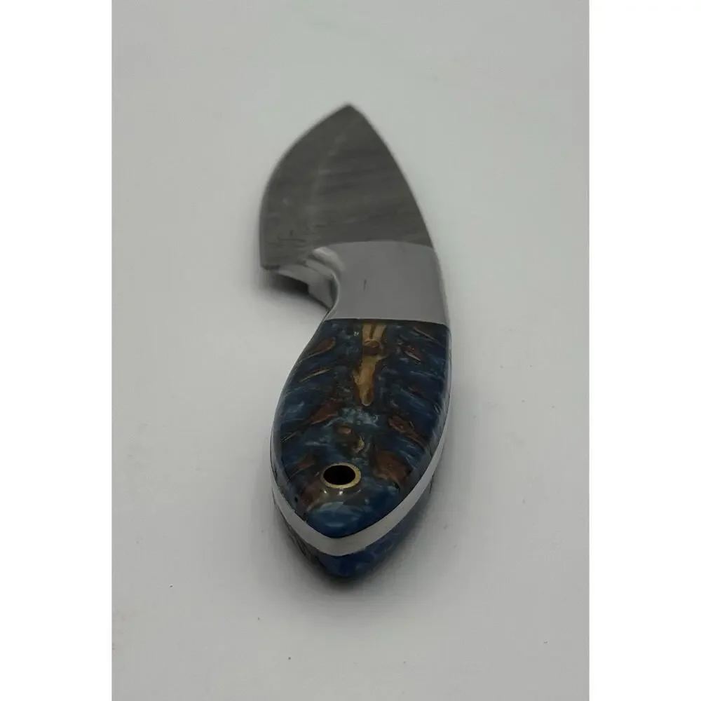 Handmade Damascus Steel Fixed Blade Knife w/ Leather Sheath – Pakistan Made NEW